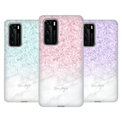 OFFICIAL NATURE MAGICK PASTEL GLITTER MARBLE SOFT GEL CASE FOR HUAWEI PHONES 4