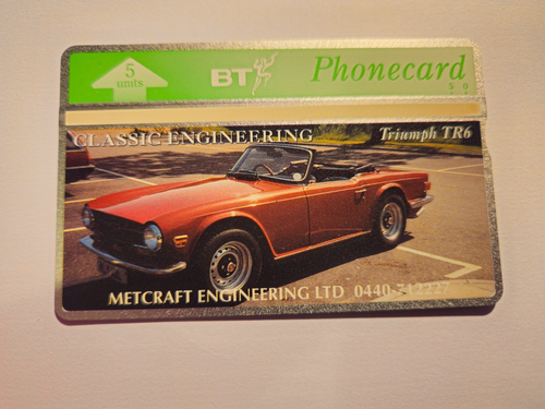 bt telephone card btg 126 triumph tr6