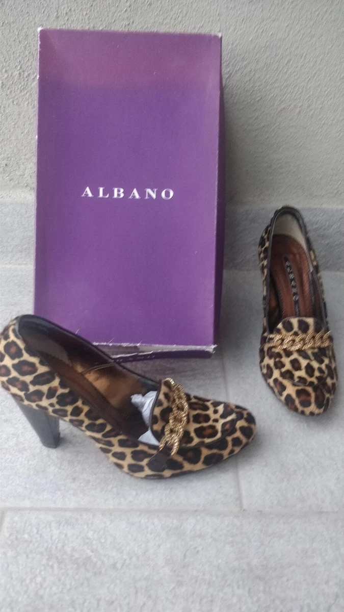 Scarpe Albano Decollet Donna Leopardate IN CAVALLINO Tacchi