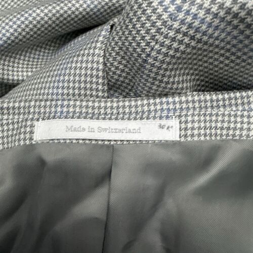 Ermenegildo Zegna Blazer Mens 48L US Gray Blue Windowpane Wool Silk Italy 58L EU - Picture 3 of 14