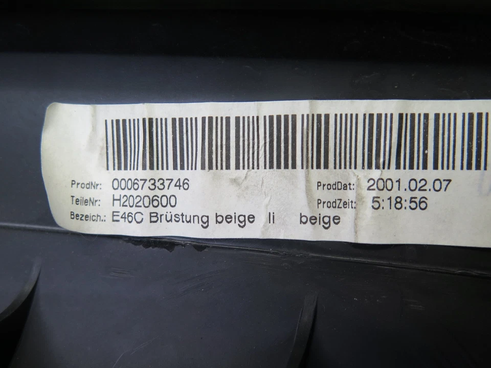 01-03 BMW E46 330ci CONVERTIBLE TRASERO IZQUIERDO LATERAL EMBELLECEDOR CUBIERTA BEIGE 8240789 OEM Foto 3 de 4