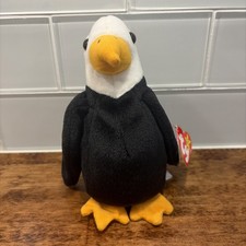 Rare With Errors Retired 3rd Gen 1996 Ty Beanie Baby Babies Baldy The Eagle