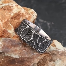 Vintage Nordisch Viking Rune Edelstahl Ringe f&uuml;r Herren Damen Punk Biker
