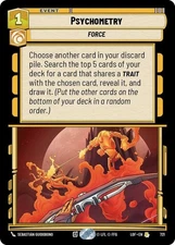 Lightly Played SWU Foil Psychometry - Foil Legends of the Force (LOF) Star Wars 