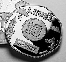10th Birthday Silver Commemorative Coin. Gift/Present. 10 Years. Retro/Gaming