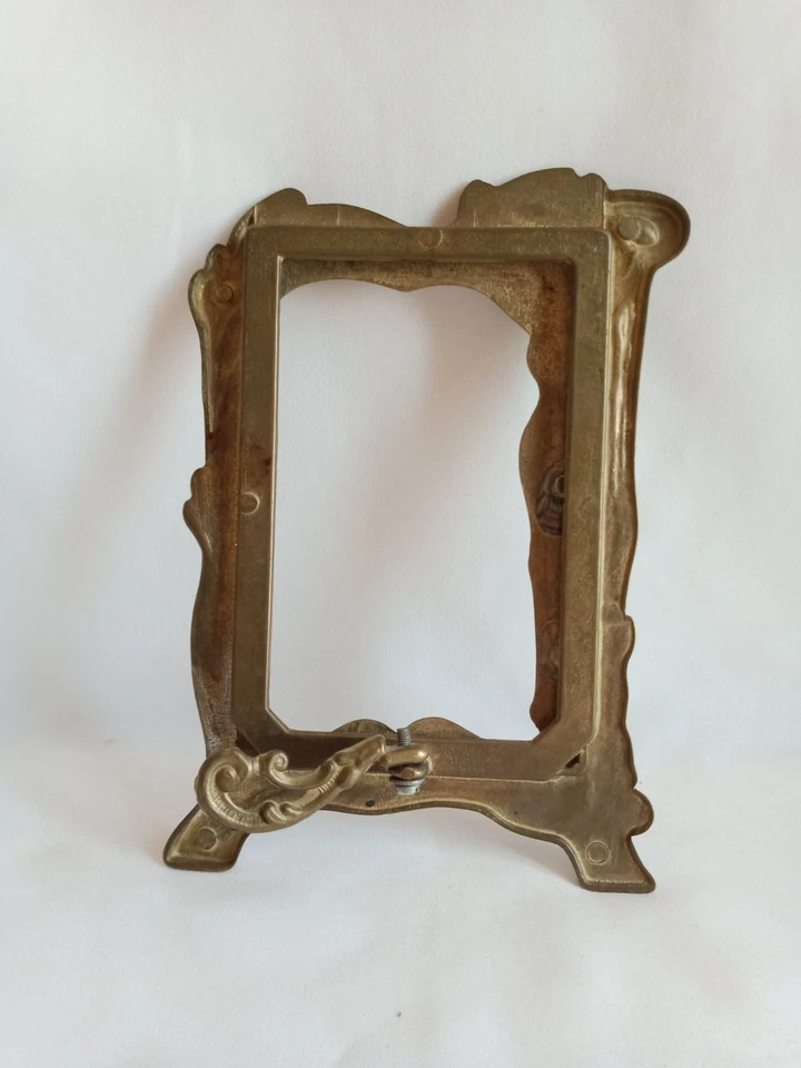 Cadre Photo Ancien En Laiton - Photo 3/4
