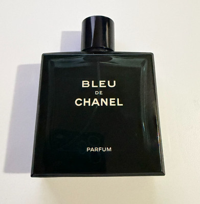 EMPTY Bleu de Chanel Parfum 3.4 oz 100 ml Bottle Magnetic Cap No Box
