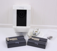 Ring Spotlight Cam Battery Security Camera White 2 Rechargeable Batteries Mount