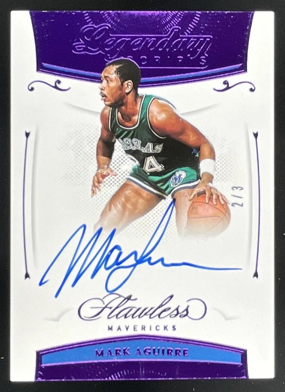 2020-21 Panini Flawless Legendary Scripts Amethyst #LEG-AGU Mark Aguirre Auto /3