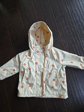 Girl's ZARA Cream Peach Design Rain Jacket Size 3 - 4 Years