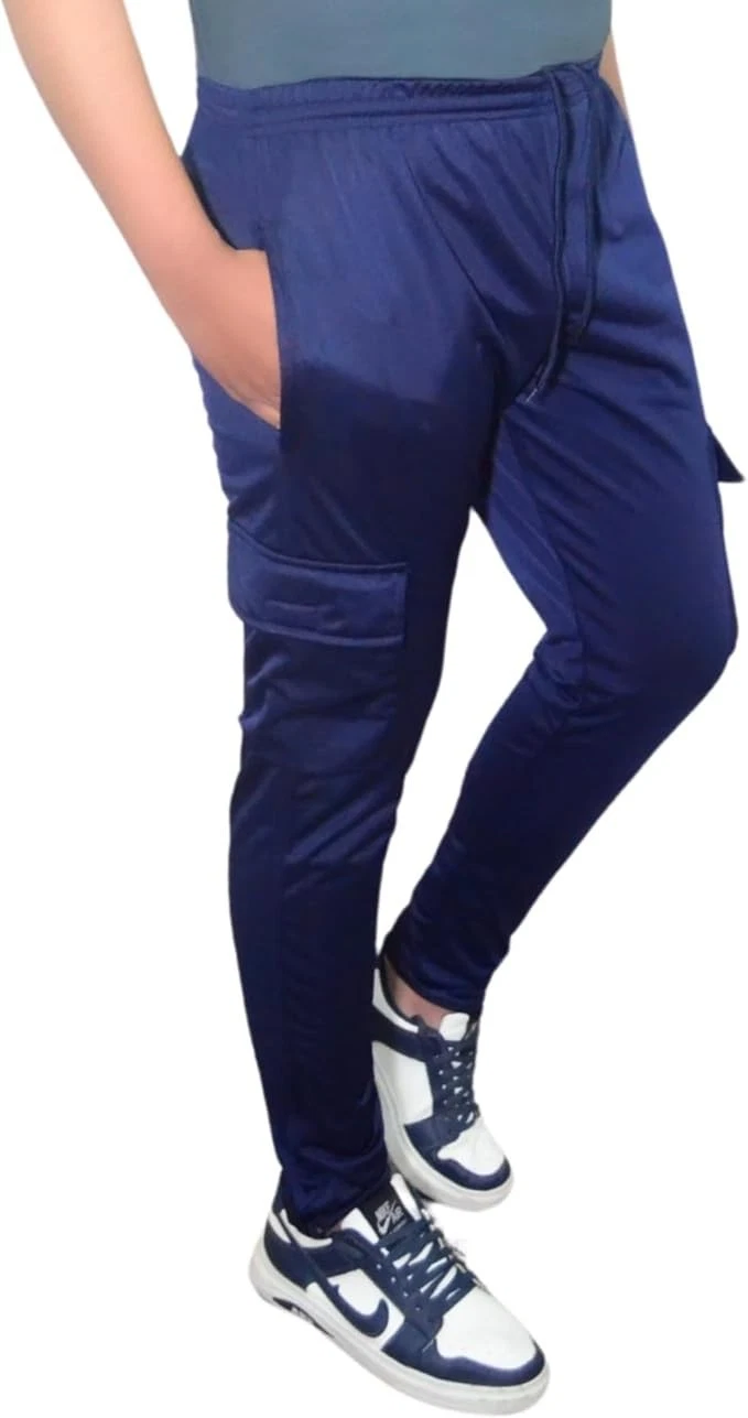 Men’s Trousers Tracksuit Bottoms Joggers Trinda Sportswear Gym Navy ankle ziped