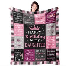 60x50 Inch Daughter Happy Birthday Adult Gifts Soft Throw Blanket Decor