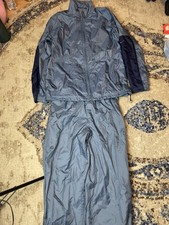 Vintage Y2K Nike Gray Tag Track Suit Size Medium Blanket Lined Drawstring Blue