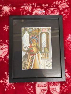 Antiker SELTENER DELUXE GERAHMTER KUNSTDRUCK VON 1934, EDWARD BURRA OOAK