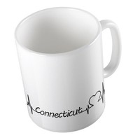 Kaffeetasse Connecticut Keramik Tasse Weiß Geschenkidee Souvenir PräSent Wichtel