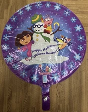 Nickelodeon Nick Jr Dora The Explorer Christmas Happy Holidays Party Balloon 18”