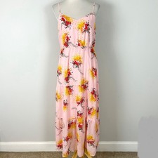 NEW J.Crew Mercantile Tiered Maxi Dress Pink Sunburst Floral Spring Size 10
