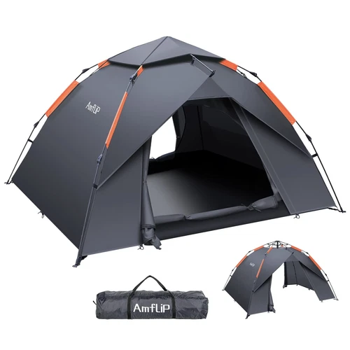 Amflip Camping Tent Automatic 3 Man Person Instant Tent Pop Up Ultralight Dome