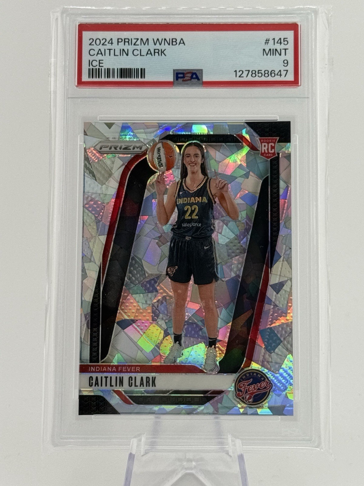 2024 Panini Prizm WNBA - Caitlin Clark #145 Ice Prizm (RC) PSA 9 MINT