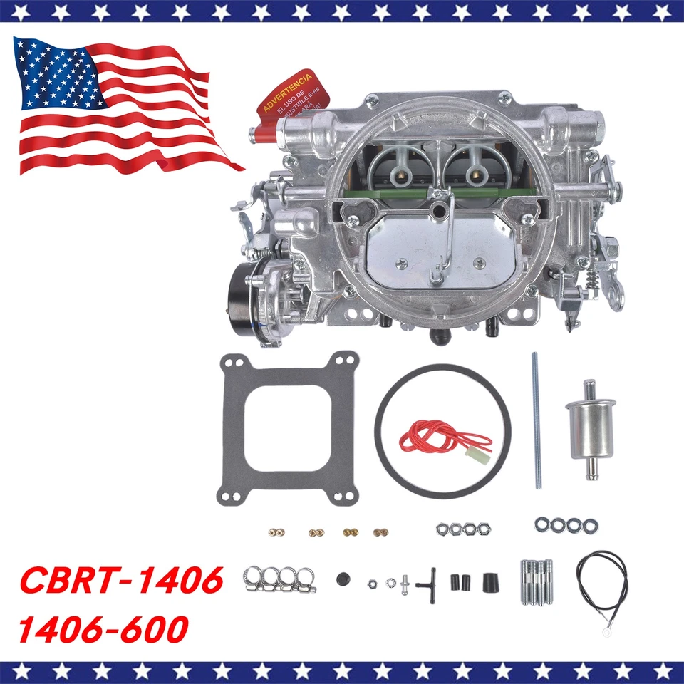 Carburador 1406 para Performer 600 CFM 4 barriles con obturador eléctrico aluminio Foto 3 de 4