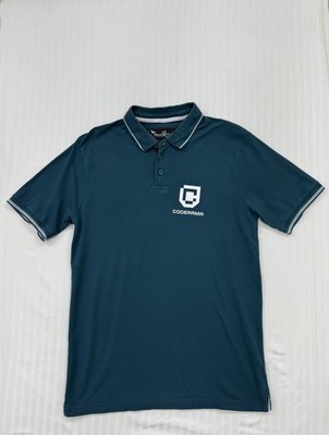 Malfini Mens M Dark Teal Cotton Polo Short Sleeve Embroidered Logo