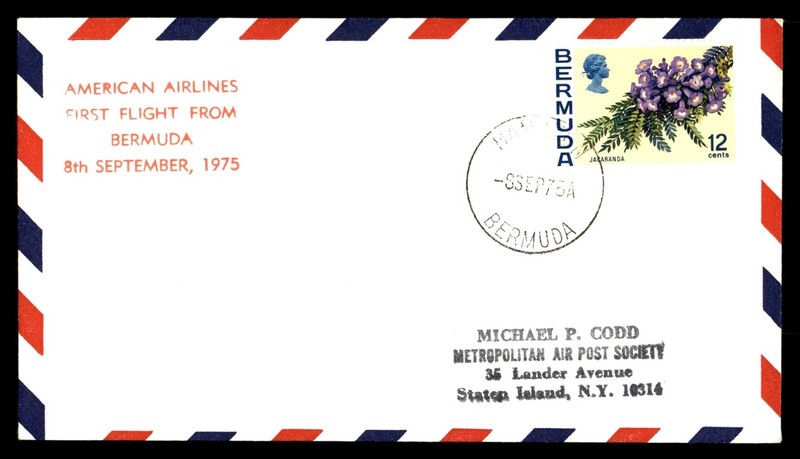Mayfairstamps Bermuda Flight 1975 Bermuda American Airlines Cover cca_32851