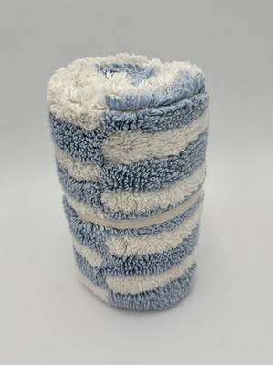 West Elm Offset Stripe Bath Mat ~ 20  x 34  ~ Cloudy Blue