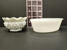 Lot Of Two Vintage Milk Glass Containers