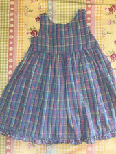 Vintage Goodlad Girls Plaid Sleeveless Sundress 4T Multicolor Ruffle Accents