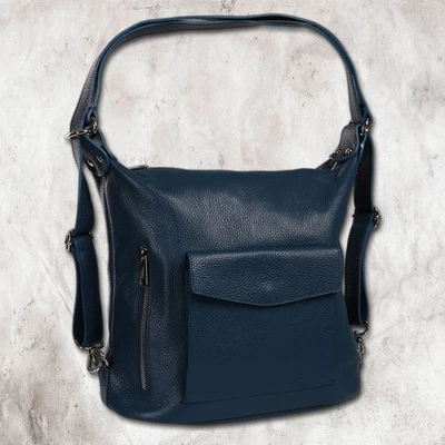 Toscanto Sac Bandoulière Cityrucksack Cuir Véritable Format Quer ORT103RT6 - Photo 1/4