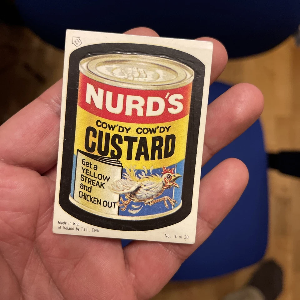 1982 / 85 Topps Wacky Packages Sticker Irish Series #10 Nurd's Custard CARD RARE - Image 4 of 4