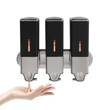 Bathroom Shower Soap shampoo conditioner dispenser organizer 3 bottle wall mount