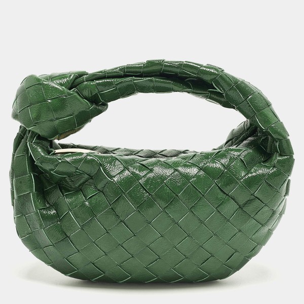 Bottega Veneta Jodie Mini Green Intrecciato Patent Leather Hobo