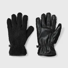 Goodfellow & Co Men's Faux Shearling Gloves in Black, Size M/L