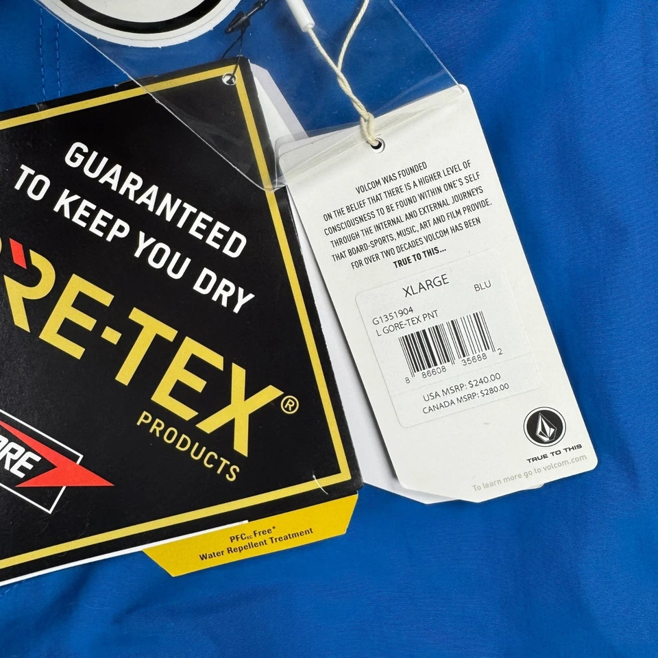 NWT Volcom Gore-Tex Pants Mens XL Snowboard Ski Winter Snow Sports Pant Blue - Image 4 of 4