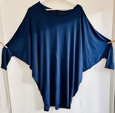 Beautiful Navy Blue Bat Wing Top, One Size, Can Be Posh Or Casual. Cool.