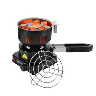 Electric Charcoal Starter set 5'' Wide Coconut Coal Burner tool Black