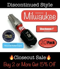 SURPLUS STOCK SALE 20 Pack Milwaukee Shockwave Impact Duty Bit Set T20 Bit