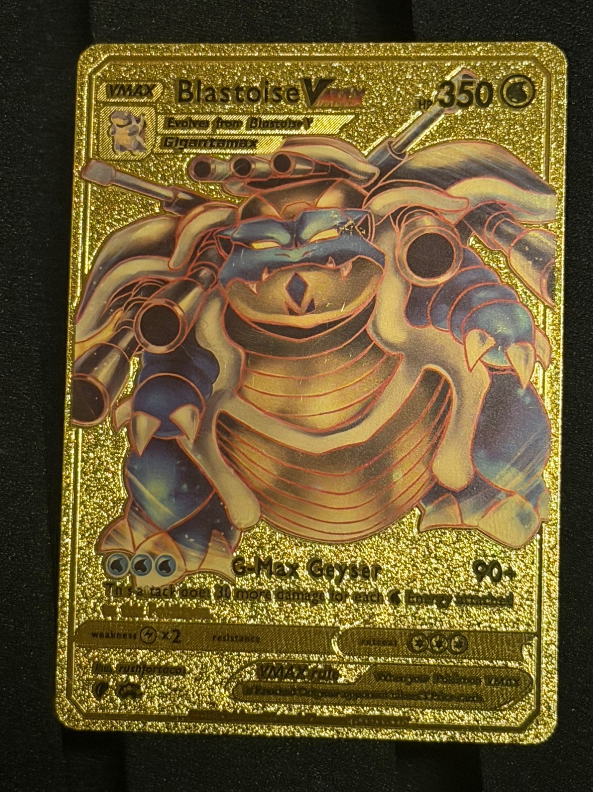 Blastoise VMAX 25th Anniversary Promo Foil Metal Gold English 350 HP Fan Art.