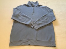 Croft  Barrow Men  s Quarter Zip Pullover Sweatshirt XL Blue Fleece