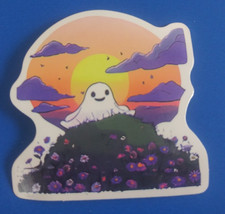 Cute Ghosts With Flowers Sticker 2" F 