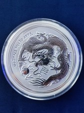 5 Oz Silbermünze  Lunar II Drachen 2012 - Perth Mint 999,9 Ag BU Unz