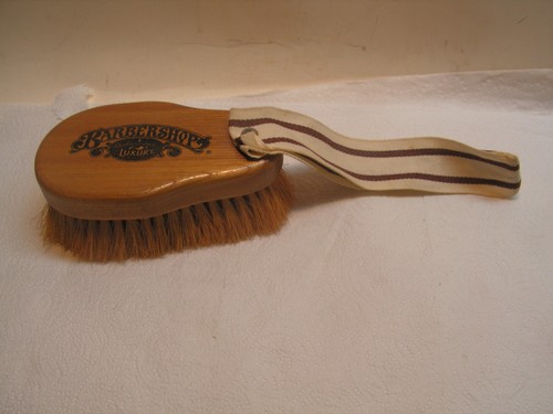 Vintage Barbershop Old Fashioned Luxury Brush Wood Handle & Strap NICE!