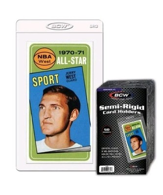 50x BCW Semi Rigid Card Holders #3 3 1/3 x 5 7/8 Tall Boy Cards (1 Pack)