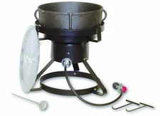 NEW King Kooker 1720 17.5" Outdoor Cooker w/ Cast Iron Jambalaya Pot, 5-Gallon