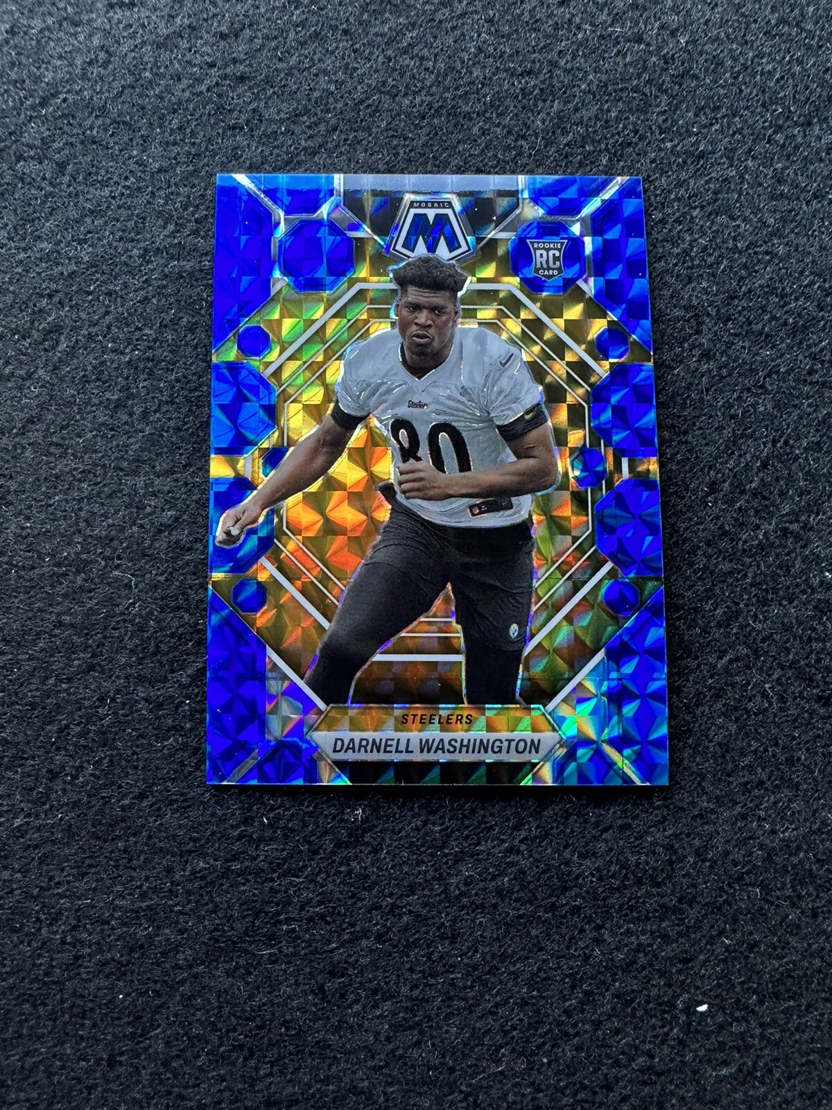 2023 Panini Mosaic Blue Prizm/99 Darnell Washington Rookie Card #306