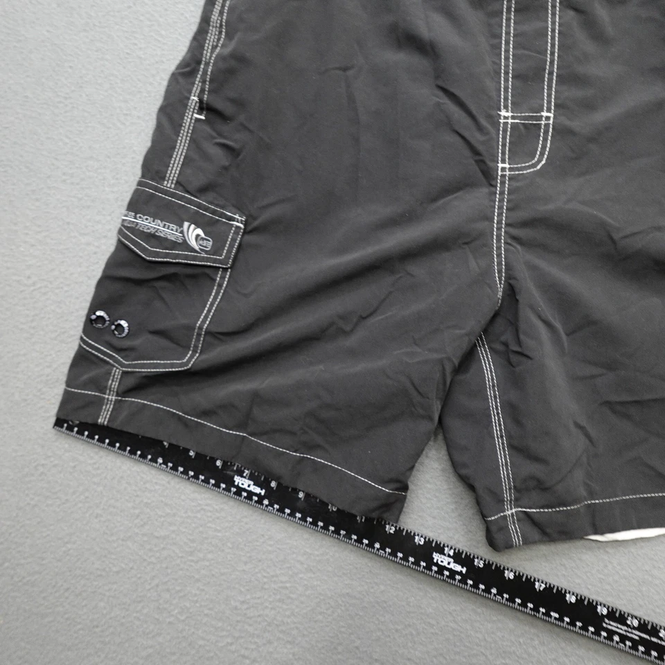 Pantalones Cortos de Carga Free Country Aqua Tech Para Hombre Talla L Negro Calzoncillo Forrado Surf Foto 4 de 4