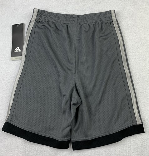 Adidas Boys Boy's Basketball Active Training Shorts Grey/White Size 6 NWT - Picture 3 of 6