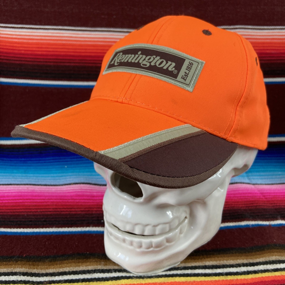 Remington Rifles Blaze Orange Hunting Adult Hat Strap Back Baseball Cap