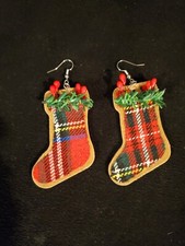 Christmas Stocking Earrings Handmade From Ornaments New